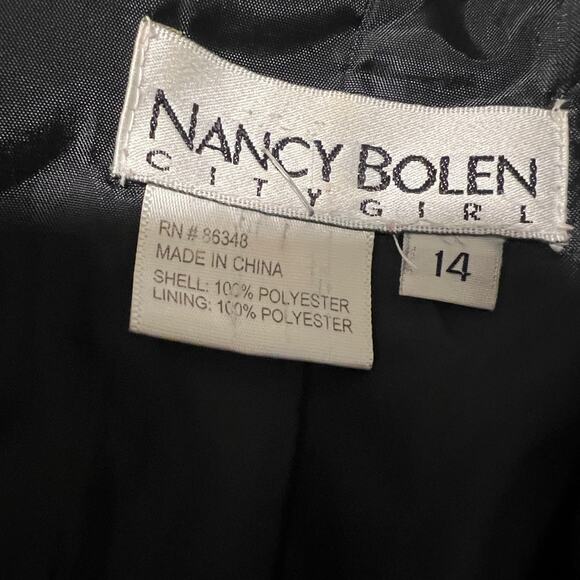 NANCY BOLEN CITY GIRL Blazer Jacket Size 14 Black Metal Buttons and Accents - Picture 5 of 5